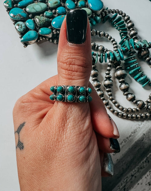 Rodeo Roundup Ring - Cowhide and Conchos