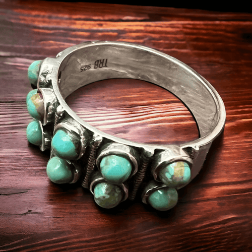 Rodeo Roundup Ring - Cowhide and Conchos