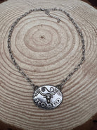 Rodeo Steer head Necklace - 18 inch + 3 - Cowhide and Conchos