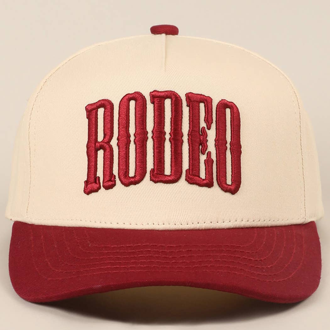 RODEO Two - Tone Embroidered Trucker Hat - Cowhide and Conchos