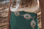 Rodeo - Western Concho Belt - Cowhide and Conchos