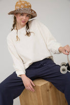 Round Up Raw Edge Marled Knit Top - Brown or Oatmeal - Cowhide and Conchos