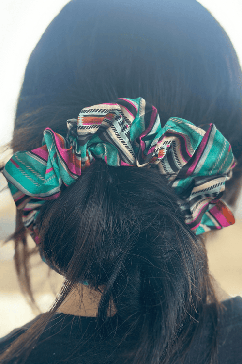 Running Away Scrunchie - Cowhide and Conchos