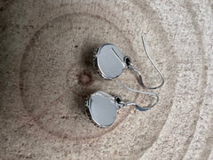 Ryntanna Yazzie Navajo Handmade Kingman Turquoise Earrings - Cowhide and Conchos
