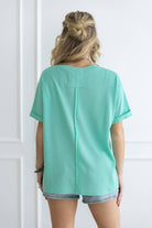 Santa Anna Short Sleeved Textured Top - Cowhide and Conchos
