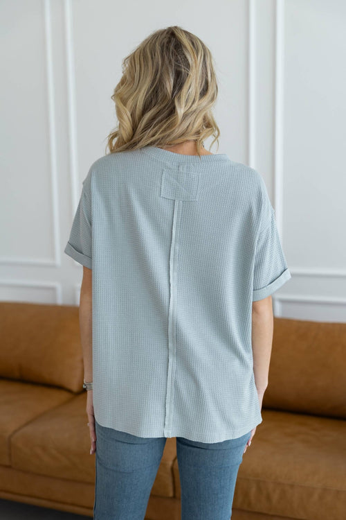 Santa Anna Short Sleeved Textured Top - Cowhide and Conchos