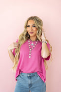 Santa Anna Short Sleeved Textured Top - Cowhide and Conchos