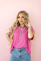 Santa Anna Short Sleeved Textured Top - Cowhide and Conchos
