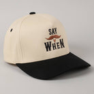 Say When Mustache Two - Tone Trucker Hat - Cowhide and Conchos