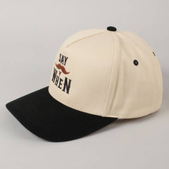 Say When Mustache Two - Tone Trucker Hat - Cowhide and Conchos