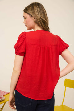 Scarlette Eyelet Puff Sleeve Top - Cowhide and Conchos