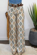 Sedona Printed Trouser Pants - Cowhide and Conchos