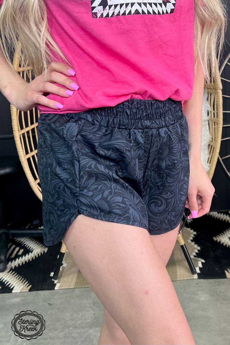 Sheridan Shorts - Cowhide and Conchos