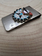 Sherry Nez Multi - Stone Money Clip - Cowhide and Conchos
