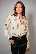 She's Western Embroidered Shirt - Cowhide and Conchos