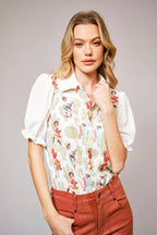 Shoot 'em Up Sally Lace Collar Blouse - Cowhide and Conchos
