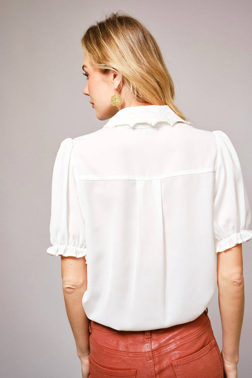 Shoot 'em Up Sally Lace Collar Blouse - Cowhide and Conchos