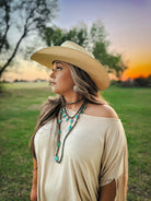 Showstopper Fringe Top - Oat - Cowhide and Conchos