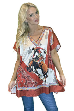 Silky Bronc Poncho Top - Oversized Lg/XL remaining