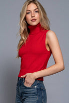 Sleeveless Turtle Neck Sweater Top - Cowhide and Conchos