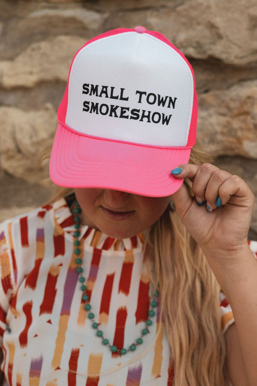 Small Town Smokeshow Trucker Hat - Cowhide and Conchos