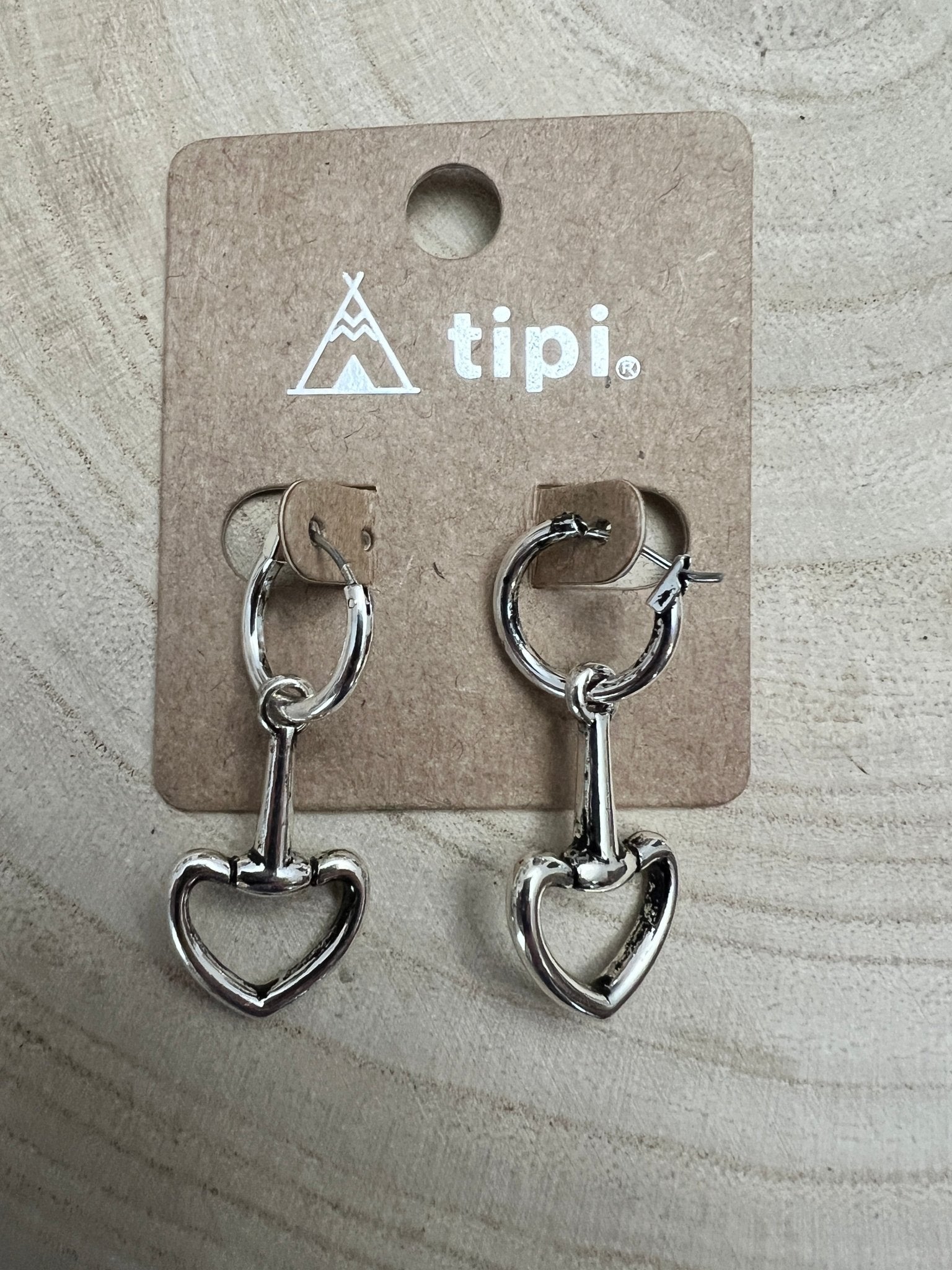 Snaffle Bit Dangle Hoop Earrings - Cowhide and Conchos