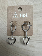 Snaffle Bit Dangle Hoop Earrings - Cowhide and Conchos