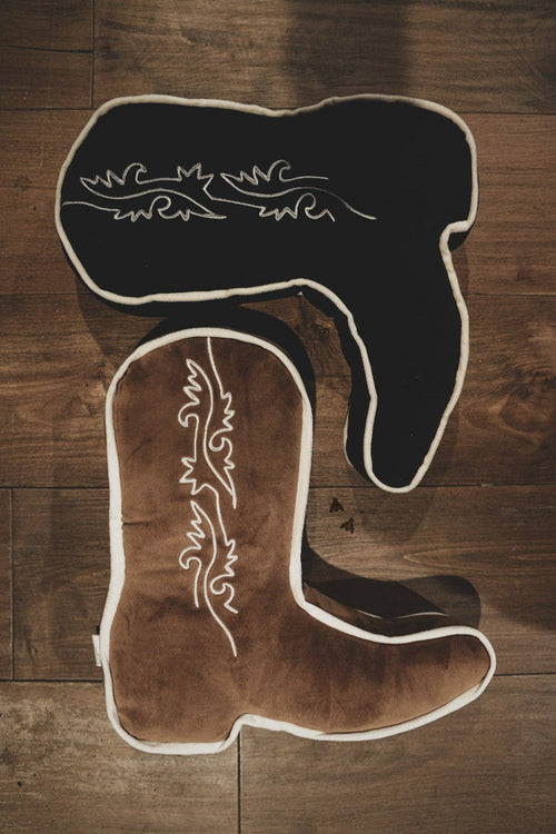 Snoozy Boot Pillow - Cowhide and Conchos