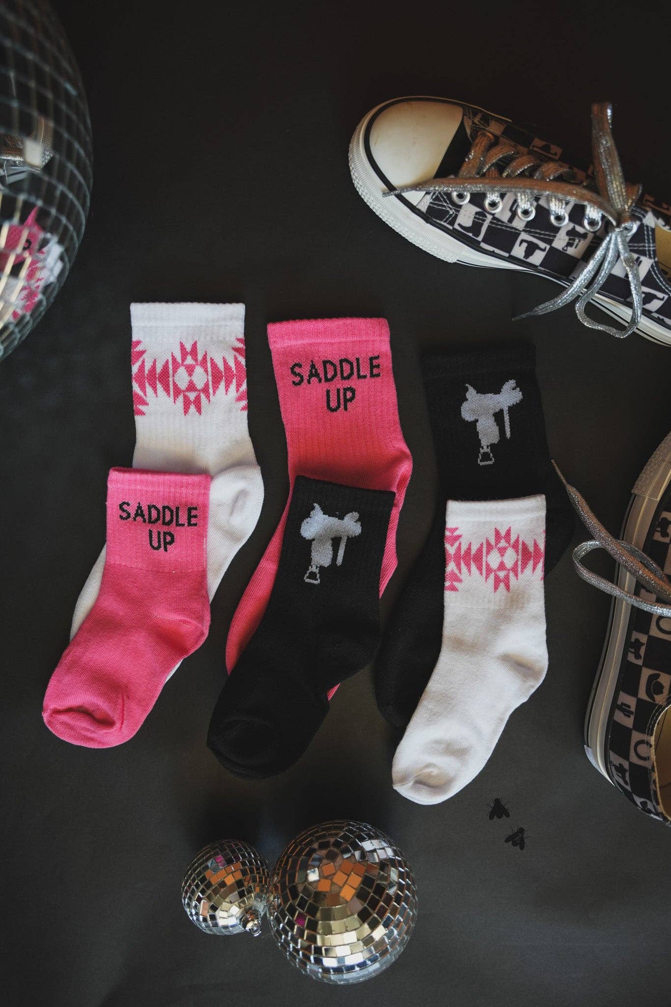 Sock 'em Silly - Saddle Pop - Cowhide and Conchos