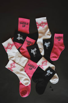Sock 'em Silly - Saddle Pop - Cowhide and Conchos