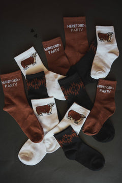 Sock 'Em Silly Western Socks - Cowhide and Conchos