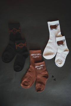Sock 'Em Silly Western Socks - Cowhide and Conchos