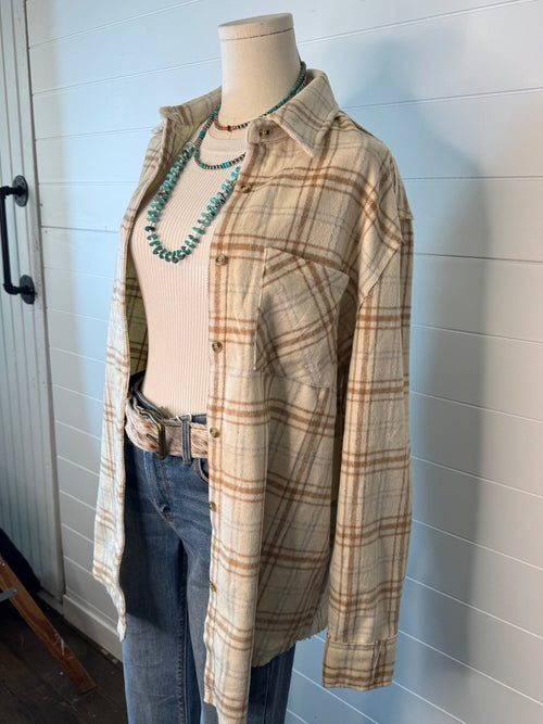 Soft Plaid Button Down Shirt - Small and Medium remaining - Cowhide and Conchos