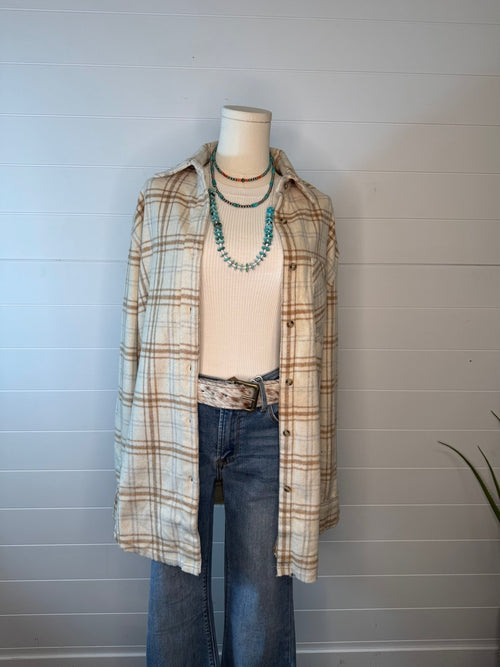 Soft Plaid Button Down Shirt - Small and Medium remaining - Cowhide and Conchos