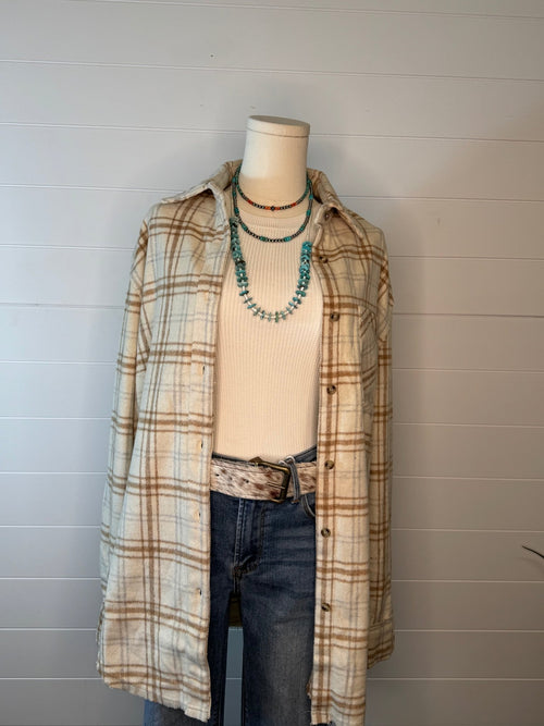 Soft Plaid Button Down Shirt - Small and Medium remaining - Cowhide and Conchos