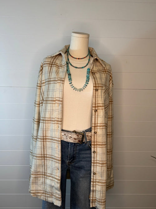 Soft Plaid Button Down Shirt - Small and Medium remaining - Cowhide and Conchos