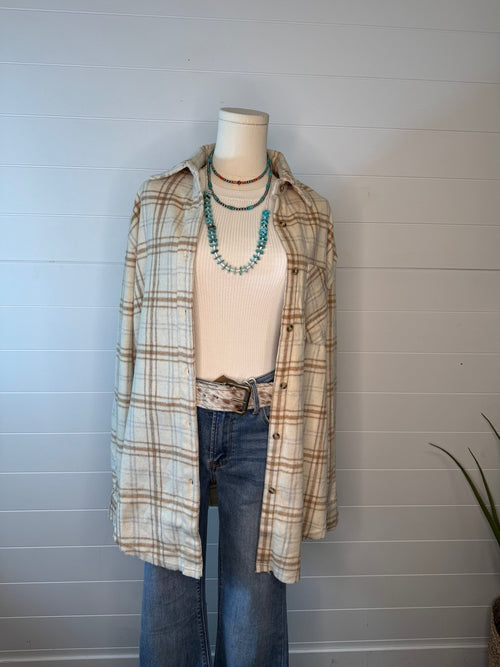 Soft Plaid Button Down Shirt - Small and Medium remaining - Cowhide and Conchos