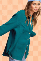 Soft Washed Crinkled Button - Down Shirts - Cowhide and Conchos