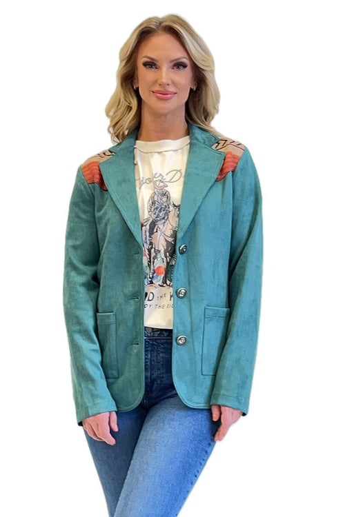 Sonoran Faux Suede Blazer - Cowhide and Conchos