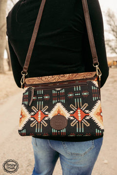 South Point Crossbody Bag - Cowhide and Conchos