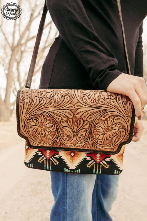 South Point Crossbody Bag - Cowhide and Conchos
