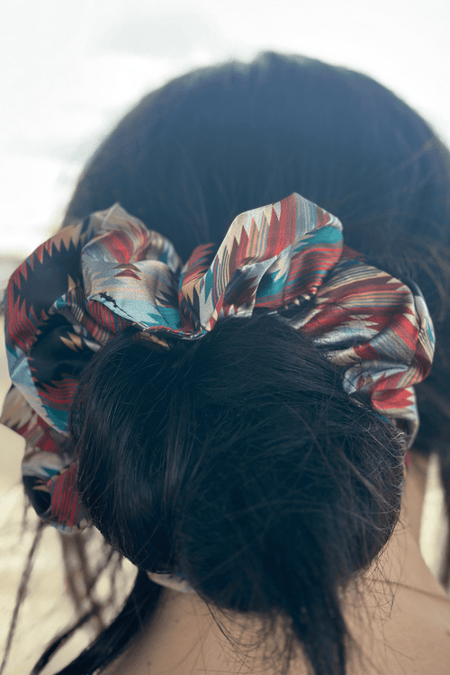Southern Roots Scrunchie - Cowhide and Conchos