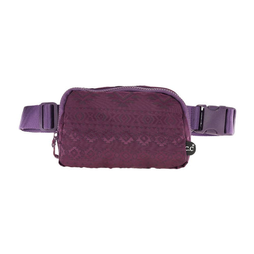 Southwest Patterned C.C Belt Bag - Cowhide and Conchos