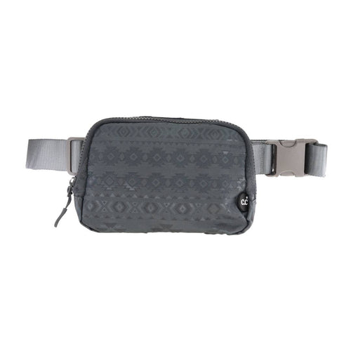 Southwest Patterned C.C Belt Bag - Cowhide and Conchos
