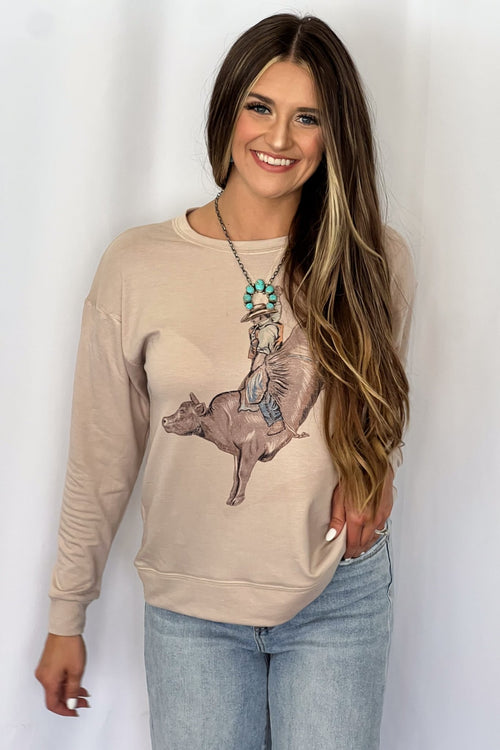 Spur'em Graphic Long Sleeve Shirt - Cowhide and Conchos
