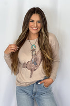 Spur'em Graphic Long Sleeve Shirt - Cowhide and Conchos
