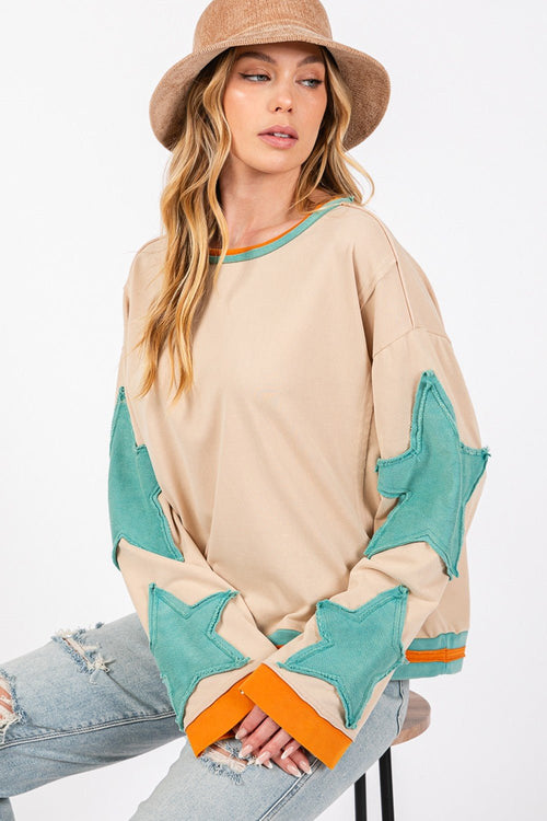 Star Applique Patch Top - Medium remaining - Cowhide and Conchos