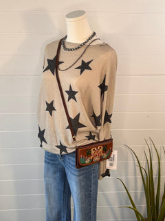 Star Print Knit Tunic - Cowhide and Conchos