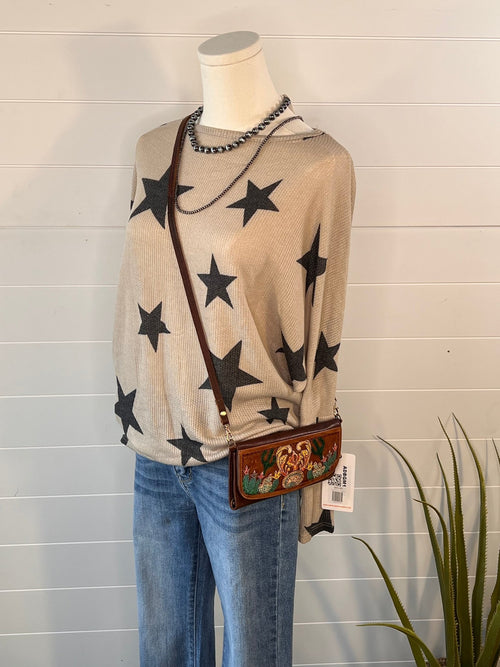 Star Print Knit Tunic - Cowhide and Conchos