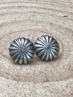 Starburst Concho Earrings - Cowhide and Conchos